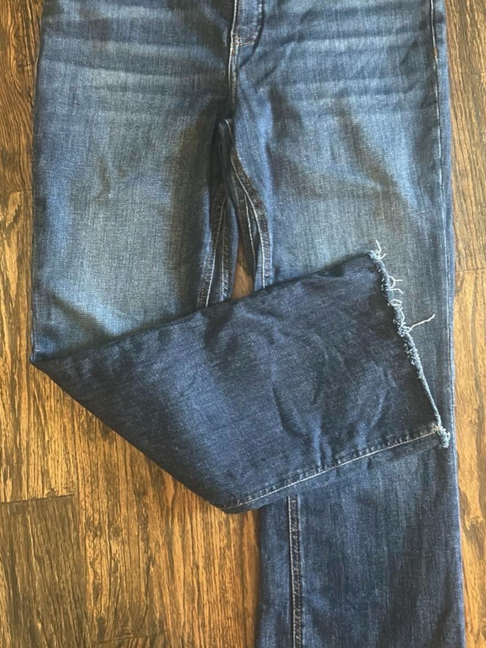 Kut from the Kloth Dark Blue Jeans with Raw Hem